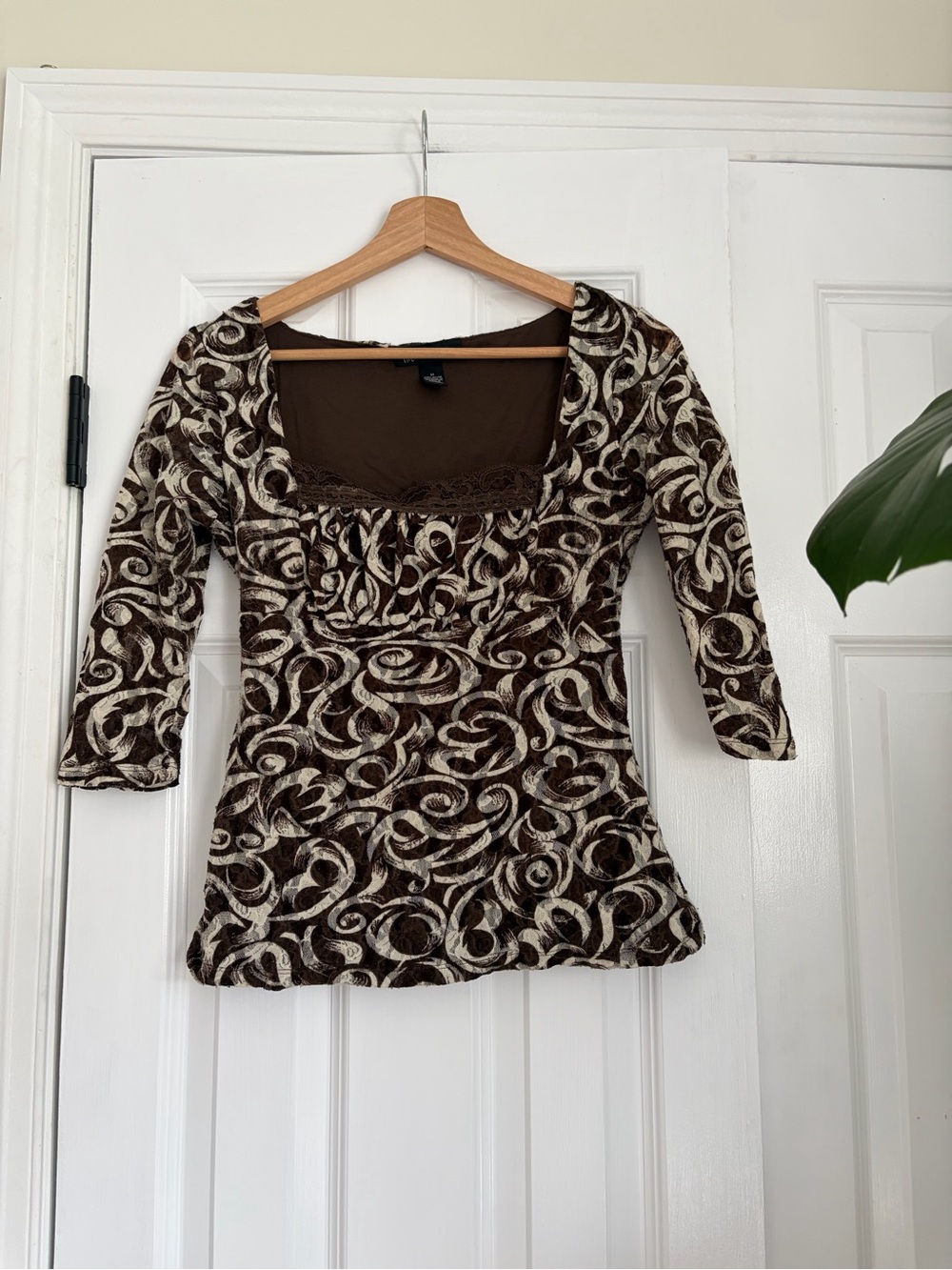 Vintage Y2K 3/4 Sleeve Brown Shirt, INC International Concepts
